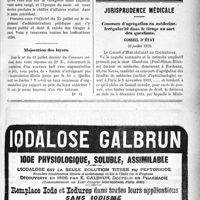 2268 - Page XXV-2275 - Correspondance. Les médecins propharmaciens et l’impôt sur le chiffre d’affaires / Majoration des loyers / Jurisprudence médicale. Concours d'agrégation en médecine. Irrégularité dans le tirage au sort des questions