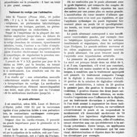 2364 - Page 2371 - Partie scientifique. A travers la presse. Le pronostic de la grippe [(Journ. du Prat, 10 juillet 1920)] / Traitement du vertige par l'adrénaline [(Presse Méd 10 juillet 1920)] / Le pouls alternant [(L’Hôpital, juillet 1920 B)] / Traitement des hémoptysies [(L’Hôpital, juillet 1920 B)]