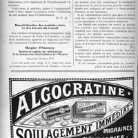 2401 - Page 2408-VIII - Correspondance. Hôspitalisation des blessés du travail / Hôspitalisation des malades aisés et des blessés du travail / Hospice d’Anonnay. Extrait du registre des délibérations de la Commission administrative de l’Hospice, séance du 25 mars 1920