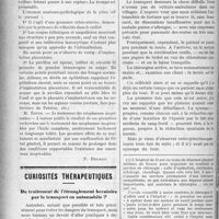 2425 - Page 2432 - Partie scientifique. Revue des sociétés savantes. Société des sciences médicales et biologiques de Montpellier et du Languedoc Méditerranéen / Curiosités thérapeutiques. Du traitement de l’étranglement herniaire par le transport en automobile ?