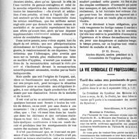 2505 - Page 2512 - Partie professionnelle. Chronique de l’hygiène. L'hygiène dans les régions libérées / La vie syndicale et professionnelle. Tarif des soins aux pensionnés de guerre