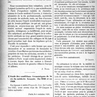 2533 - Page 2540 - Propos du Jour. La Maison des fonctionnaires réalisée. Quand aurons-nous à Paris la Maison des médecins ? [J. Noir] / L’étude des conditions économiques de la vie du médecin français. En 1840 et en 1920 [J. Noir]