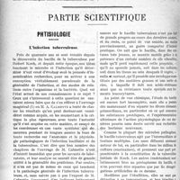 2535 - Page 2542 - Propos du Jour. La Maison des fonctionnaires réalisée. L’étude des conditions économiques de la vie du médecin français. En 1840 et en 1920 [J. Noir] / Partie Scientifique. Phtisiologie. L’infection tuberculeuse