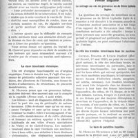 2547 - Page 2554 - Partie Scientifique. A travers la presse. Presse française. Traitement du rhume des foins par l’autosérothérapie / La stase intestinale chronique [(Presse méd. 4 août 1920)] / Presse anglaise. Le sevrage au cas de grossesse ou de fièvre typhoïde légère [(mai 1920)] / Le rôle des troubles intestinaux dans les psychoses [(Médical Record, 1er mai 1920)] / Le bain de paraffine liquéfiée [British med. Assoc (1er juillet 1920)]
