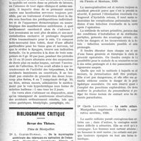 2553 - Page 2560 - Partie Scientifique. Thérapeutique appliquée. La syphilis nerveuse. Son traitement iodo-mercuriel par le lipogyre, (Suite) / Bibliographie critique. Revue des Thèses. Thèse de Montpellier. De la myorraphie antérieure des releveurs ou opération de Delanglade, par Dr L. Gleize-Rambal. Montpellier, imprimerie Firmin et Montane, 1920 / Le traitement des kystes hydatiques du poumon, par Dr Maxime Jarry. Montpellier, imprimerie Firmin et Montane, 1920 / La suette miliaire, par Dr Clovis Levrault. Montpellier, imprimerie « l’Abeille », coopérative ouvrière, 1920