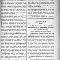 2610 - Page 2617 - Partie Scientifique. Clinique médicale, Hôpital des Enfants-Malades : M. le prof. agrégé Nobécourt. L'auscultation du coeur chez les enfants / Laryngologie. La trachéo-fistulisation, et son rôle dans le traitement de la tuberculose laryngée