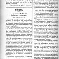 2667 - Page 2674 - Partie Scientifique. Clinique chirurgicale, Hôtel-Dieu : M. le professeur Hartmann. Cure radicale de la hernie crurale et de la hernie ombilicale / Urologie. Le massage de la Prostate (indications et technique)