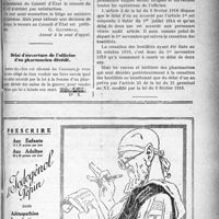 2706 - Page XXXI-2713 - Correspondance. Réquisition par un maire pour constatation d’un suicide / Délai d’ouverture de l’officine d’un pharmacien décédé