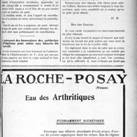 2708 - Page XXXIII-2715 - Correspondance. Application de la majoration du Tarif Dubief / Le paiement des honoraires des médecins d’hôpitaux pour soins aux blessés du travail