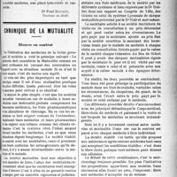 2766 - Page 2773 - Partie Professionnelle. Sou Médical. Rapport du secrétaire général pour l’Assemblée générale du 21 novembre 1920 / Chronique de la Mutualité. Divorce ou contrat