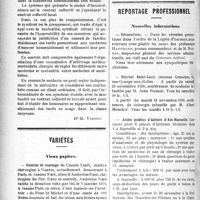 2767 - Page 2774 - Partie Professionnelle. Chronique de la Mutualité. Divorce ou contrat / Variétés. Vieux papiers, par le Dr Vimont / Reportage Professionnel. Nouvelles informations. Décorations / Hôpital Saint-Louis / Asiles publics d’aliénés d’Aix-Marseille