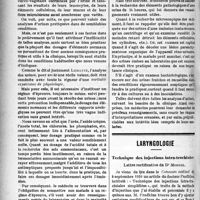 2795 - Page 2802 - Partie Scientifique. Urologie. De la valeur réelle d’une analyse d’urines / Laryngologie. Technique des injections intra-trachéales