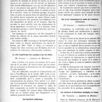 2807 - Page 2814 - Partie Scientifique. Revue des sociétés savantes. Sur la toxémie traumatique, (Académie de Médecine) / Le côté hygiénique des remèdes à la vie chère, (Académie de Médecine) / Les Instituts médicaux, (Académie de Médecine) / Sur la loi concernant la vente des substances vénéneuses, (Académie de Médecine) / Les anémies à infections multiples, en Annam, (Académie de Médecine)