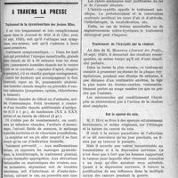2874 - Page 2881 - Partie Scientifique. Médecine opératoire. L’anesthésie au protoxyde d’azote / A travers la presse. Traitement de la dysménorrhée des jeunes filles [Journal de Méd. et de Chir. prat. (10 sept. 1920)] / Traitement de l’érysipèle par la chaleur [(Journal des Pratic. 18 sept. 1920)] / Sur le cancer du sein [(Normandie méd. 1er mars 1920)]