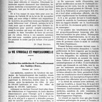 2893 - Page 2900 - Partie Professionnelle. Médecine légale. Le nouveau tarif des expertises criminelles / La vie syndicale et professionnelle. Syndicat des médecins de l’arrondissement des Andelys (Eure) / Fédération des Syndicats médicaux de l’Hérault, Séance du 17 octobre 1920. Assistance médicale gratuite