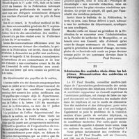 2896 - Page 2903 - Partie Professionnelle. La vie syndicale et professionnelle. Fédération des Syndicats médicaux de l’Hérault, Séance du 17 octobre 1920. Assistance médicale gratuite / Honoraires pour soins aux bénéficiaires de l’article 64 de la loi des pensions / Office départemental des pupilles de la nation / Code de déontologie / Admission des malades aisés dans les hôpitaux. Rémunération des médecins et chirurgiens