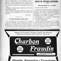 2909 - Page 2916-XXXIV - Demandes et offres. La déclaration obligatoire de la tuberculose / La thérapeutique radio-active / Notes de pratique quotidienne. Thérapeutique et... vie chère