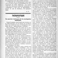 2943 - Page 2950 - Partie Scientifique. A travers la presse. Les doses suffisantes en thérapeutique iodée [(Journ. de méd. de Bordeaux. 25 septembre 1920)] / Thérapeutique. Un nouveau traitement de la constipation habituelle