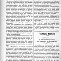 2991 - Page 2998 - Partie Scientifique. Urologie pratique. De la conduite à tenir envers un prostatique / Clinique médicale, Hôpital Saint-Louis : M. le Prof. agrégé Gougerot. Les arsenicaux en thérapeutique anti-syphilitique