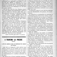 2998 - Page 3005 - Partie Scientifique. Clinique médicale, Hôpital Saint-Louis : M. le Prof. agrégé Gougerot. Les arsenicaux en thérapeutique anti-syphilitique / A travers la presse. Le rôle du médecin dans le traitement du cancer du rectum [(Journ. de méd. et de chir. prat, 25 septembre 1920)]