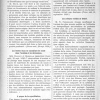 2999 - Page 3006 - Partie Scientifique. A travers la presse. Rôle des alcalins dans la pathogénie des oedèmes [(Presse méd. 29 sept. 1920)] / Les hautes doses de cacodylate de soude dans l’eczéma et les dermatoses [(Lyon méd. 25 sept. 1920)] / A propos de la superfétation [(Presse méd, 25 septembre 1920)] / Les cultures vieillies de Delbet [(Gaz. des prat. 25 septembre 1920)] / Rareté de l’ictère infectieux typhique ou paratyphique [(Presse méd. 2 octobre 1920)]