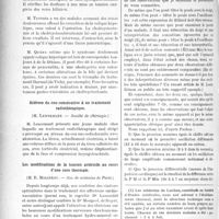3007 - Page 3014 - Partie Scientifique. Revue des sociétés savantes. Etats douloureux hépatiques traités par cholécystogastrostomie, (Société de chirurgie) / Sclérose du cou consécutive à un traitement radiothérapique, (Société de chirurgie) / Les modifications de la tension artérielle au cours d’une cure thermale, (Soc. de médecine de Paris)