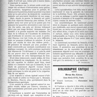 3009 - Page 3016 - Partie Scientifique. Thérapeutique appliquée. La méthode du pansement gastrique. Comment la réaliser ? / Bibliographie critique. Revue des Livres. Formulaire thérapeutique, par Dr Ernest Liotard, chez Maloine, Paris / Précis d’urologie, par Pr Félix Legueu et Dr Edmond Papin