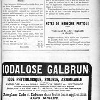 3036 - Page XXXIII-3043 - Correspondance. Impôt sur les automobiles / Notes de médecine pratique. Traitement de la fièvre typhoïde en clientèle