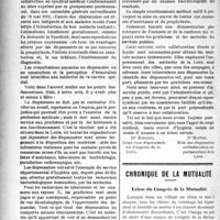 3093 - Page 3100 - Partie Professionnelle. La lutte anti-tuberculeuse. Service anti-tuberculeux de la Loire / Chronique de la mutualité. Echos du Congrès de la Mutualité