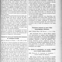 3144 - Page 3151 - Partie scientifique. Revue des sociétés savantes. Sur le diagnostic radiologique des anévrysmes de l’aorte abdominale, (Société méd. des hôpitaux) / Traitement des varices par l’injection intra-variqueuse de carbonate de soude, (Soc. méd. d. hôp) / Thromboses veineuses au cours d’états hémorrhagiques chroniques, (S. m. d. hôp) / La réaction de précipitation du benjoin colloïdal avec le liquide céphalo-rachidien, (Société médicale des hôpitaux)