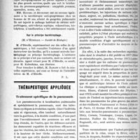 3145 - Page 3152 - Partie scientifique. Revue des sociétés savantes. Angine gangréneuse guérie par le sérum antigangréneux, (Société méd. des hôpitaux) / Sur le principe bactériophage, (Société de Biologie) / Thérapeutique appliquée. Traitement spécifique de la pneumonie