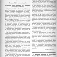 3149 - Page 3156 - Partie Professionnelle. Jurisprudence médicale. Responsabilité professionnelle. Le procès de Nîmes. Le médecin est-il responsable des actes d’une infirmière [Dr Paul Boudin]