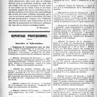 3167 - Page 3174 - Partie Professionnelle. Chronique de l’assistance. Les contrats médicaux. Les collectivistes et l’assistance mutuelle en Angleterre / Reportage professionnel. Nouvelles et Informations. Programme de l’enseignement dans les hôpitaux / Hôpital Broussais (Dr Dufour) / Hôpital des Enfants - Malades / Hôpital Laënnec (Dr Auvray) / Hôpital Laënnec (Dr Claisse) / Hôpital Laënnec (Dr Laignel-Lavastine) / Hôpital Lariboisière (Dr Demelin) / Hôpital Necker (Dr J. -A. Sicard) / Hôpital Necker (Dr Robineau) / Hôpital Necker (Dr Rénon) / Hôpital de la Pitié (Pr. Brindeau) / Hospice de la Salpêtrière (Pr. Pierre Marié) / Hôpital St-Antoine (Dr A. Siredey) / Hôpital St Louis (Dr F. Lemaitre) / Hôpital St-Louis, Annexe Grancher, 15. rue de la Grange-aux-Belles (Dr J. Renault) / Hôpital St-Louis (Dr Brocq) / Hôpital des ménages (Dr Alglave)