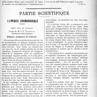 3190 - Page 3197 - Propos du jour. Les difficultés de réalisation en hygiène. À Paris et dans les régions libérées [J. Noir] / Partie scientifique. Clinique chirurgicale, Hôtel- Dieu de Toulouse. Polypes muqueux de l’utérus
