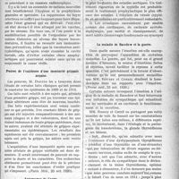 3198 - Page 3205 - Partie scientifique. A travers la presse. La septicité bucco-dentaire et les maladies générales [(Lyon médicale 10 oct. 1920)] / Preuves de l’existence d’une immunité grippale acquise. [(Paris Méd, 23 oct. 1920)] / Anévrysmes de l’aorte [(Presse méd, 16 oct. 1920)] [(hémorragie foudroyante ou syncope)] / La maladie de Basedow et la guerre [(Presse méd. 23 oct. 1920)]