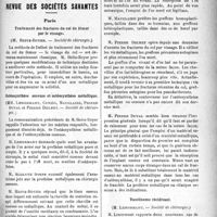 3202 - Page 3209 - Partie scientifique. A travers la presse. L’appendice caecal et son utilité [(Presse médicale, 30 oct. 1920)] / Revue des sociétés savantes. Paris. Traitement des fractures du col du fémur par le vissage, (Société de chirurgie) / Ostéosynthèse osseuse et ostéosynthèse métallique, (Société de chirurgie) / Vaselinome récidivant, (Société de Chirurgie)