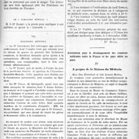 3220 - Page 3227 - Partie Professionnelle. La vie syndicale et professionnelle. Syndicat des médecins du Sud-Finistère, (17 novembre 1920) / Syndicat de la Haute-Savoie, (27 novembre 1920) / A propos de la Maison du Médecin