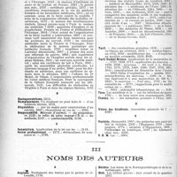 3237 - Page 3244 - Table des matières contenues dans le «Concours Médical». Année 1920, 2e Semestre. Partie Professionnelle / Noms des auteurs