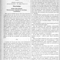 0015 - Page 14 - Partie Scientifique. Clinique médicale, Hôpital Saint-Louis Annexe Grancher : M. Jules Renault. Polyclinique. Ostéite méta-typhique. Rétrécissement cicatriciel de l’oesophage. Lymphadénie