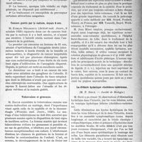 0030 - Page 29 - Partie Scientifique. A travers la presse. Presse anglaise. Radiothérapie des fibromes utérins [(Cambridge, 1er juillet 1920)] / Cancers guéris par le radium, depuis 8 ans [(British med. Journ, 9 octobre 1920)] / Tuberculose et grossesse [(Wiscons. med. Journ, 1920)] / Revue des sociétés savantes. Les injections sous-cutanées de novarsénobenzol, (Société médicale des hôpitaux) / La débâcle hydatique cholédoco-vatérienne, (Société de Biologie)