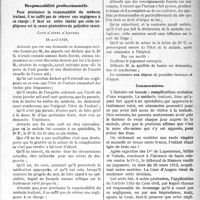 0036 - Page 35 - Partie Professionnelle. Jurisprudence médicale. Responsabilité professionnelle. Pour proclamer la responsabilité du médecin traitant, il ne suffit pas de relever une négligence à sa charge ; il faut en outre établir que cette négligence est la cause génératrice du préjudice causé [Dr Paul Boudin]