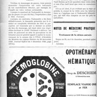 0071 - Page 70-VI - Correspondance. Imputation des Impôts sur les dommages de guerre / Application du Tarif Breton / Notes de médecine pratique. Traitement de la chloro-anémie