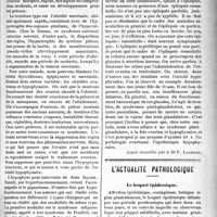 0150 - Page 149 - Partie Scientifique. Clinique Médicale, Hôtel-Dieu : M. le prof. agrégé Villaret. L’obésité et l'épilepsie d’origine glandulaire. Syndromes polyglandulaires / L’actualité pathologique. Le hoquet épidémique