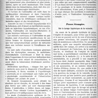 0219 - Page 218 - Partie Scientifique. A travers la presse. L’opothérapie surrénale [(Journ. de méd. et de chir. prat, 10 nov. 1920)] / Presse étrangère. Sur le lavage hygiénique de la vaisselle [(The Journal of the American Médical Association, 4 sept. 1920)]
