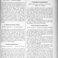 0356 - Page 355 - Partie Scientifique. Revue des sociétés savantes. Paris. Sur le phénomène de d’Hérelle, (Société de biologie) / L’azote non uréique dans l’urémie, (Société de biologie) / Le diabète des femmes à barbe, (Société de biologie) / Vaselinome ganglionnaire, (Société de biologie) / Anaphylaxie alimentaire reproduite par cuti-réaction, (Soc. de biologie) / La piézométrie oscillographique, (Société de biologie) / Action du radium en gynécologie, (Société des chirurgiens de Paris) / Ectasie de l’appendice, (Soc. des chirurgiens de Paris)
