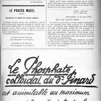 0456 - Page XXXIII-455 - Le sou médical, Ligue de protection et de défense professionnelle. Bulletin d’adhésion / Le procès Mazel. Documents à l'appui du contre-rapport