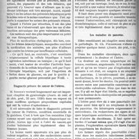 0487 - Page 486 - Partie Scientifique. A travers la presse. Conceptions modernes sur la pathogénie des ictères [(L’Hôpital, déc. 1920, B)] / Diagnostic précoce du cancer de l’utérus [(Journ. de méd. et de chir. prat, 25 nov. 1920)] / Les maladies du pancréas [(Journ. des prat, 4 déc. 1920)]