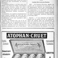 0522 - Page XXXV-521 - Jurisprudence. Responsabilité professionnelle d’un pharmacien pour faute commise par son élève [Dr Paul Boudin] / Documents officiels. A L’officiel. L’article 64 de la Loi des Pensions