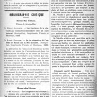 0557 - Page 556 - Partie scientifique. Thérapeutique appliquée. Manganate calcico-potassique dans la tuberculose / Bibliographie critique. Revue «les Thèses. Thèses de Montpellier. De la rétraction de l’anneau de Bandl sur la tête dernière, par Dr Louis Rougon, Imprimerie Firmin et Montane, 1920 / Revue «les Livres. Les antigènes et les anticorps, par Dr M Nicolle