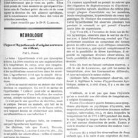 0678 - Page 677 - Partie scientifique. Clinique infantile, Hôpital des Enfants-Malades : M. le professeur Marfan. La pathogénie de l’hypothrepsie et de l’athrepsie / Neurologie. L’hyper et l’hypothermie d’origine nerveuse ou réflexe, par L. Pron